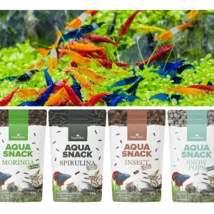 Mega-Angebot NatureHolic Snackbundle für Zwerggarnelen, Spirulina, Moringa, Insect & Snow Pops, 4 x 30 g